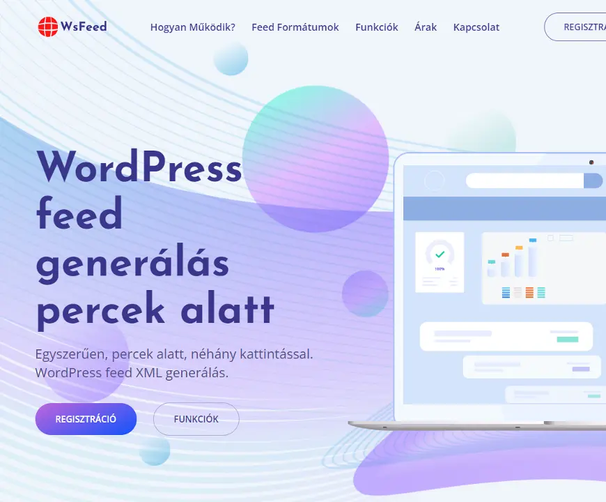 WsFeed.hu - SaaS WebApp landing page